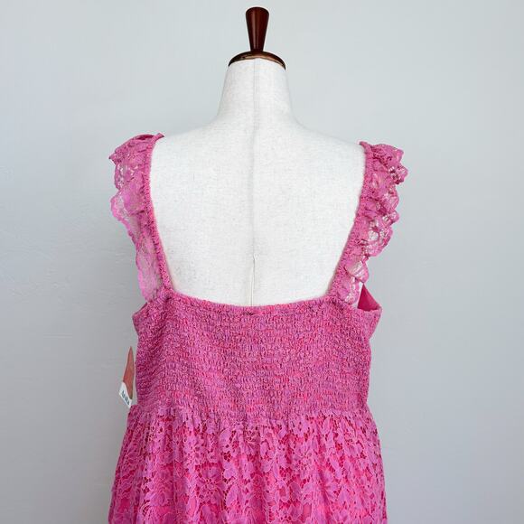 Arula Altar'd State Pink Lace Sleeveless Midi Dress NWT - Picture 8 of 14